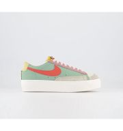 Nike Blazer Low Platform Trainers Seafoam Pink Salt Sea Glass Saturn Gold Sail White