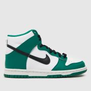 Nike white & green dunk high Boys Youth trainers