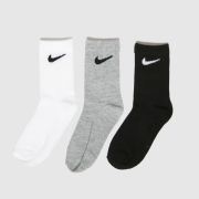 Nike black & grey kids basic crew socks 6 pack