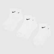 Nike white & black everyday ankle socks 3 pack