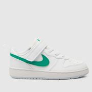 Nike white & green court borough low Toddler trainers