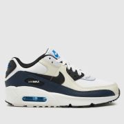 Nike navy multi air max 90 ltr Boys Youth trainers