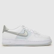 Nike white & silver air force 1 Youth trainers