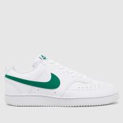 Nike court vision trainers in white & green