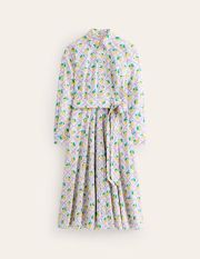 Amy Cotton Midi Shirt Dress White Women Boden, Lavender, Lemon Grove