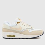 Nike white & beige air max 1 Youth trainers