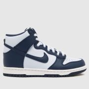 Nike white & navy dunk high Boys Youth trainers