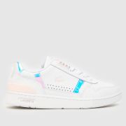 Lacoste t-clip trainers in white & pink