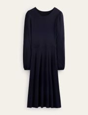 Camille Jersey Midi Dress Blue Women Boden, Navy