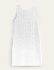 Scoop Back Knitted Mini Dress White Women Boden, White