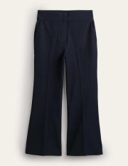 Bi-Stretch Crop Flare Trousers Blue Women Boden, Navy