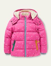 Cosy 2 in 1 Padded Jacket Tickled Pink Confetti Star Christmas Boden, Tickled Pink Confetti Star