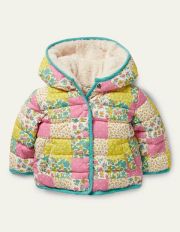 Padded Jacket Multi Floral Patchwork Baby Boden, Multi Floral Patchwork
