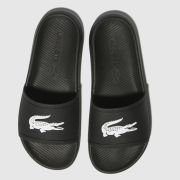 Lacoste croco slide 119 3 sandals in black & white