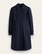 Durham Wool Blend Coat Blue Women Boden, Navy