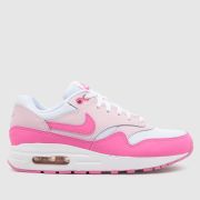 Nike white & pink air max 1 Girls Youth trainers