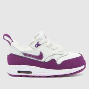 Nike white & purple air max 1 easyon Toddler trainers