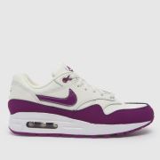 Nike white & purple air max 1 Youth trainers