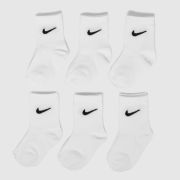 Nike white kids basic crew socks 6 pack