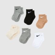 Nike beige multi kids infant ankle socks 6 pack