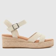 TOMS audrey wedge sandals in off-white multi