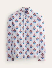 Sienna Cotton Shirt Blue Women Boden, Mandarin Red, Floret Stem