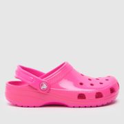Crocs pink classic high shine clog Girls Youth sandals