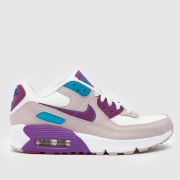 Nike white & purple air max 90 Youth trainers