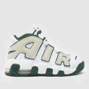 Nike white & green air more uptempo Youth trainers