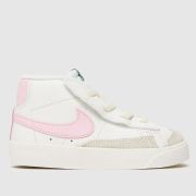 Nike white & pink blazer mid 77 Girls Toddler trainers