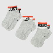 Nike grey kids ankle socks 3 pack