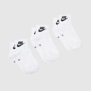 Nike white & black kids essential sock 3 pack