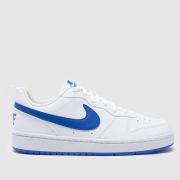 Nike white & navy court borough low Boys Youth trainers