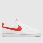 Nike court vision low next nature trainers in white & red