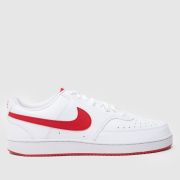 Nike court vision trainers in white & red
