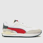 PUMA city rider electric trainers in white & red