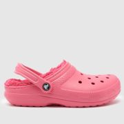 Crocs classic lined clog sandals in pink