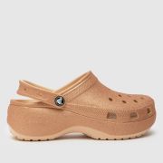 Crocs classic platform glitter clog sandals in gold