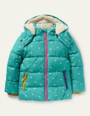 Cosy 2 in 1 Padded Jacket Brook Blue Confetti Star Christmas Boden, Brook Blue Confetti Star