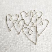 La Jewellery Recycled Silver Heart Page Savers - Set ot 6