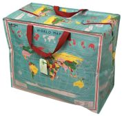 Recycled Jumbo Storage Bag World Map