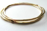 La Jewellery Recycled Beaten Brass Bangles