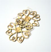 La Jewellery brass heartflake earrings