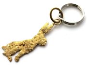 La Jewellery Lobee brass hare keyring