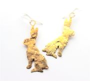 LA Jewellery Brass Lobee Hare Earrings