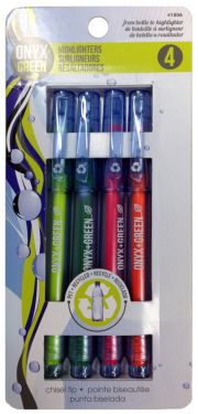 Recycled Fine Highlighters - 4 Pack - Assorted Neon Colours