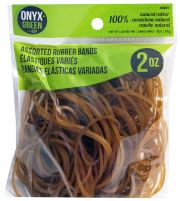 100% Natural Rubber Bands - Assorted Sizes - 2oz