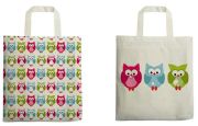 Printed Owl Shoppers - set of 2