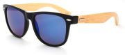 Bamboo Sunglasses - Blue Mirrored Lenses