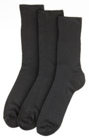 Mens Plain Black Bamboo Socks - 3 Pack - Size 6-11